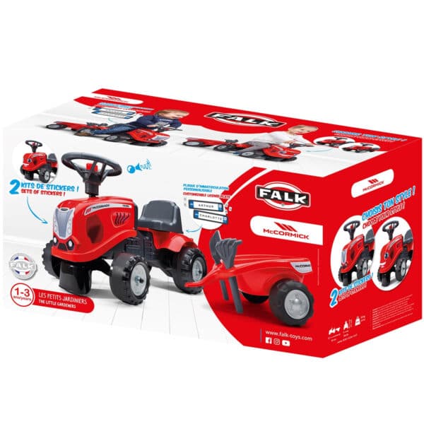 FALK Traktorek Baby Mac Cormick Czerwony z Przyczepką + akc. od 1-3 lat - 011