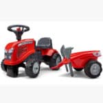 FALK Traktorek Baby Massey Ferguson Czerwony z Przyczepką + akc. od 1-3 lat - 005