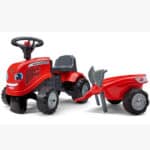 FALK Traktorek Baby Massey Ferguson Czerwony z Przyczepką + akc. od 1-3 lat - 006