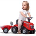 FALK Traktorek Baby Massey Ferguson Czerwony z Przyczepką + akc. od 1-3 lat - 009