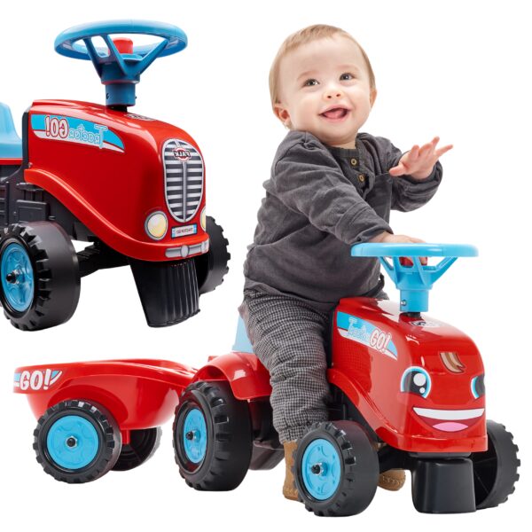 FALK Jeździk Traktor Go! z Przyczepą Czerwony 1-3 lat - 001