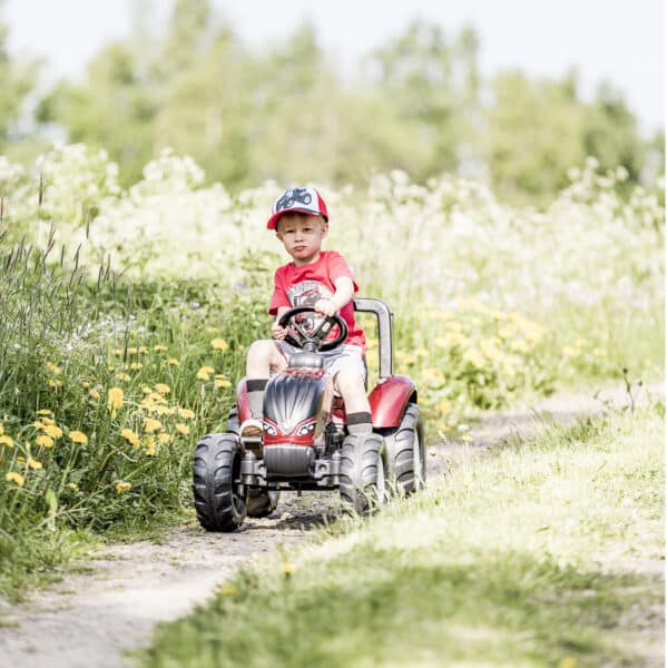 FALK Traktor na Pedały Valtra S4 Czerwony z Przyczepą 3-7 lat - 002