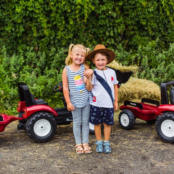 FALK Traktor na Pedały Valtra S4 Czerwony z Przyczepą 3-7 lat - 005