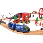 Tooky Toy Drewniana Kolejka Elektryczna Straż Pożarna Efekty Dźwiękowe 70 el. FSC - 009