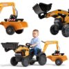 FALK Traktor na Pedały CASE z Łyżką Koparką i Przyczepą 2-5 lat
