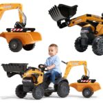 FALK Traktor na Pedały CASE z Łyżką Koparką i Przyczepą 2-5 lat - 001