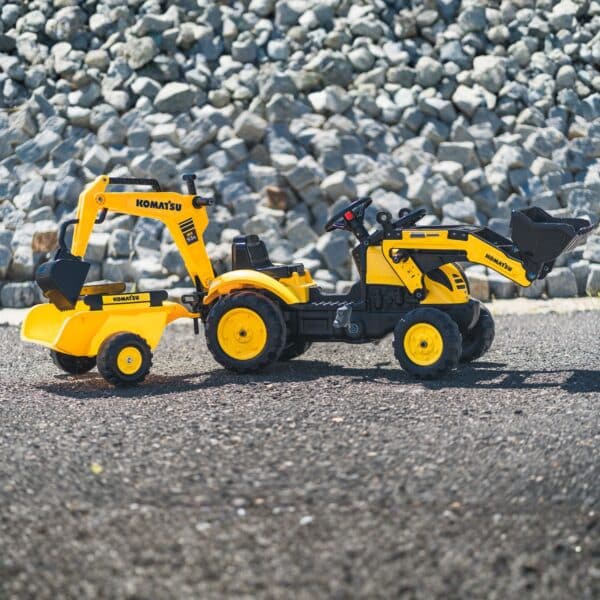FALK Traktor na Pedały Komatsu z Łyżką Koparką i Przyczepą 2-5 lat - 002