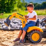 FALK Traktor na Pedały Komatsu z Łyżką Koparką i Przyczepą 2-5 lat - 004