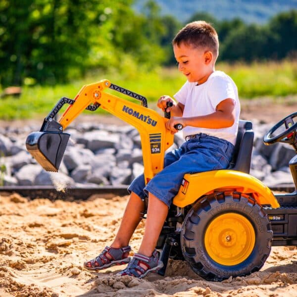 FALK Traktor na Pedały Komatsu z Łyżką Koparką i Przyczepą 2-5 lat - 004