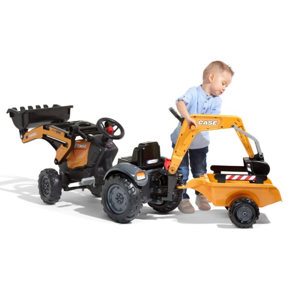 FALK Traktor na Pedały CASE z Łyżką Koparką i Przyczepą 2-5 lat - 004