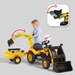 FALK Traktor na Pedały Komatsu z Łyżką Koparką i Przyczepą 2-5 lat - 006