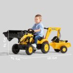 FALK Traktor na Pedały Komatsu z Łyżką Koparką i Przyczepą 2-5 lat - 008
