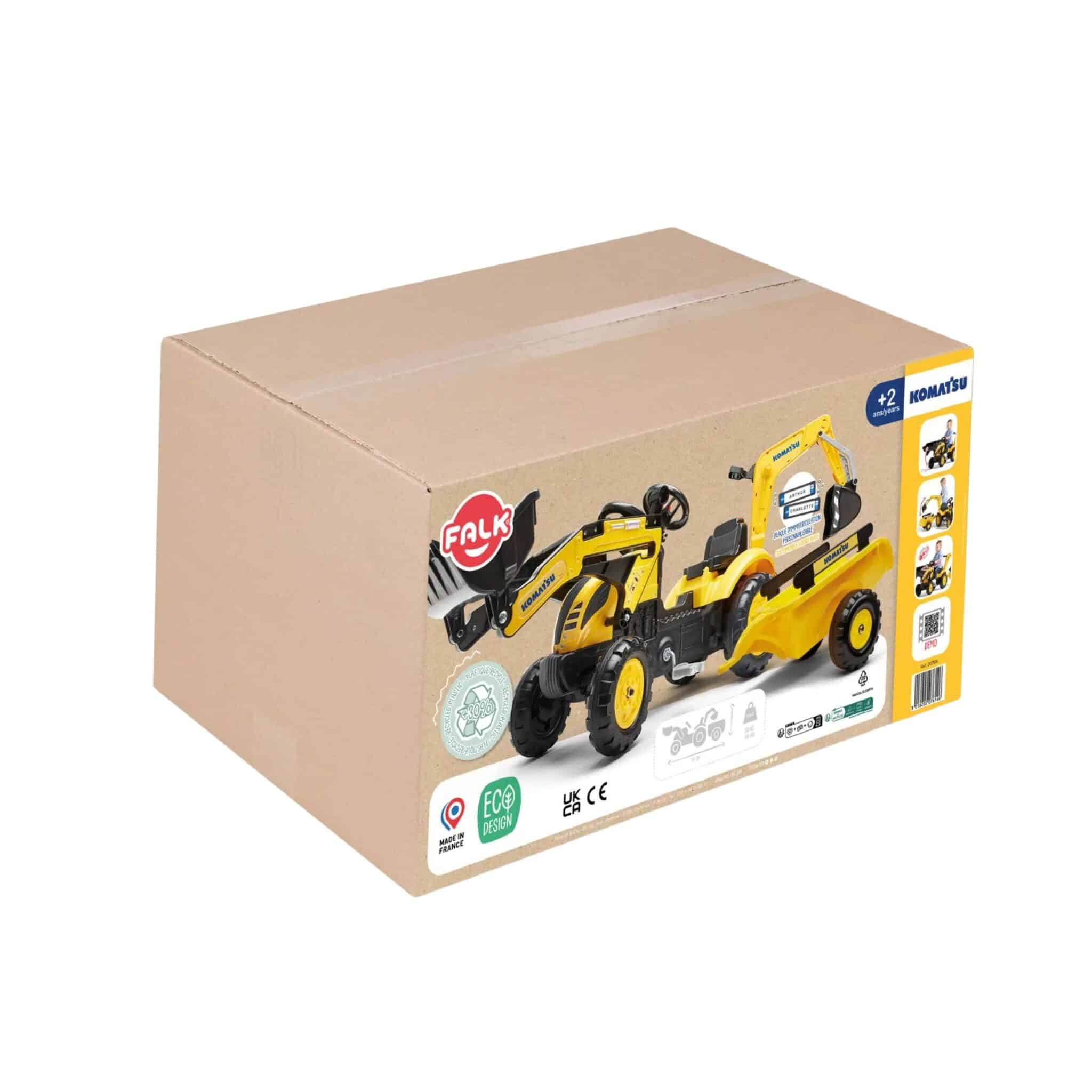 FALK Traktor na Pedały Case CE z Koparką Ładowarką i Przyczepą 3-7 lat - 004
