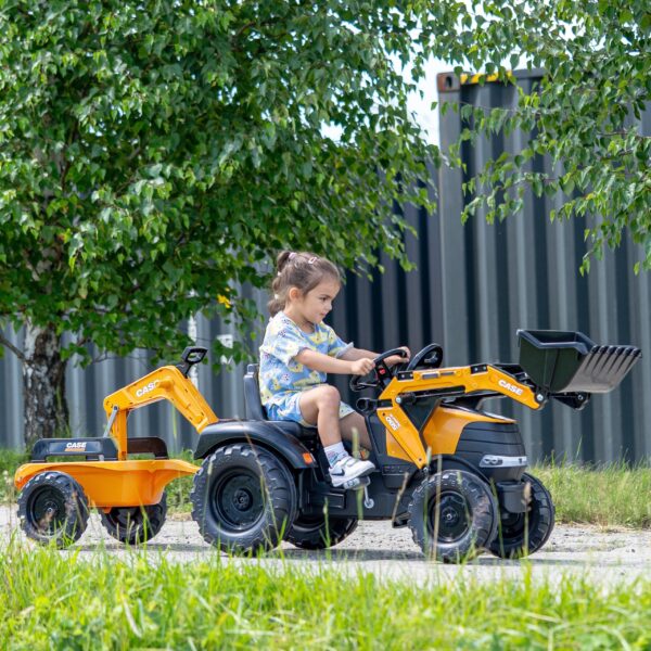 FALK Traktor na Pedały Case CE z Koparką Ładowarką i Przyczepą 3-7 lat - 005