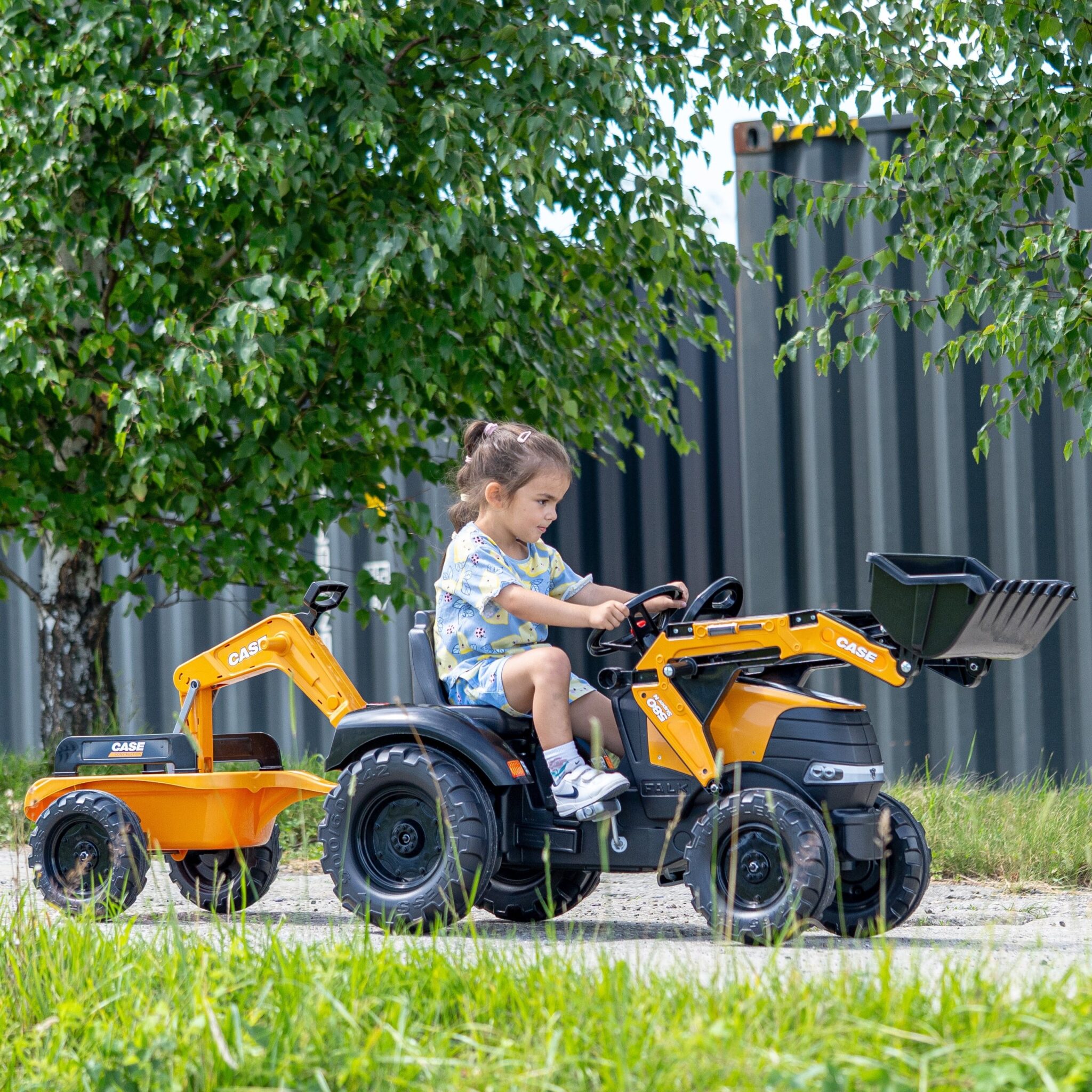 FALK Traktor na Pedały Case CE z Koparką Ładowarką i Przyczepą 3-7 lat - 005