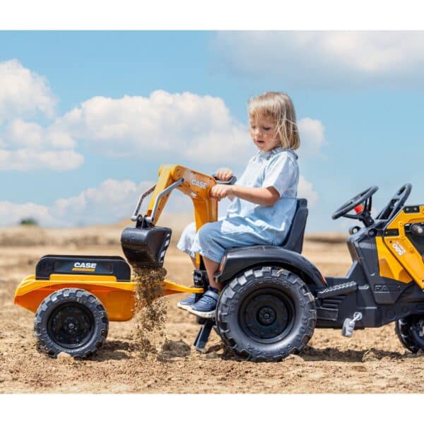 FALK Traktor na Pedały Case CE z Koparką Ładowarką i Przyczepą 3-7 lat - 006