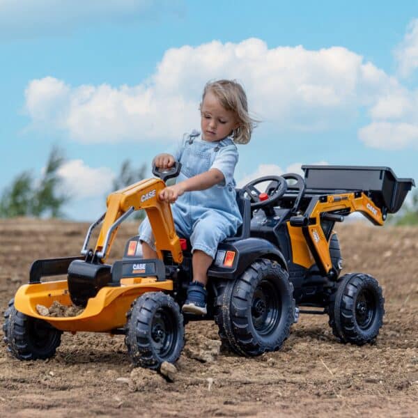 FALK Traktor na Pedały Case CE z Koparką Ładowarką i Przyczepą 3-7 lat - 007