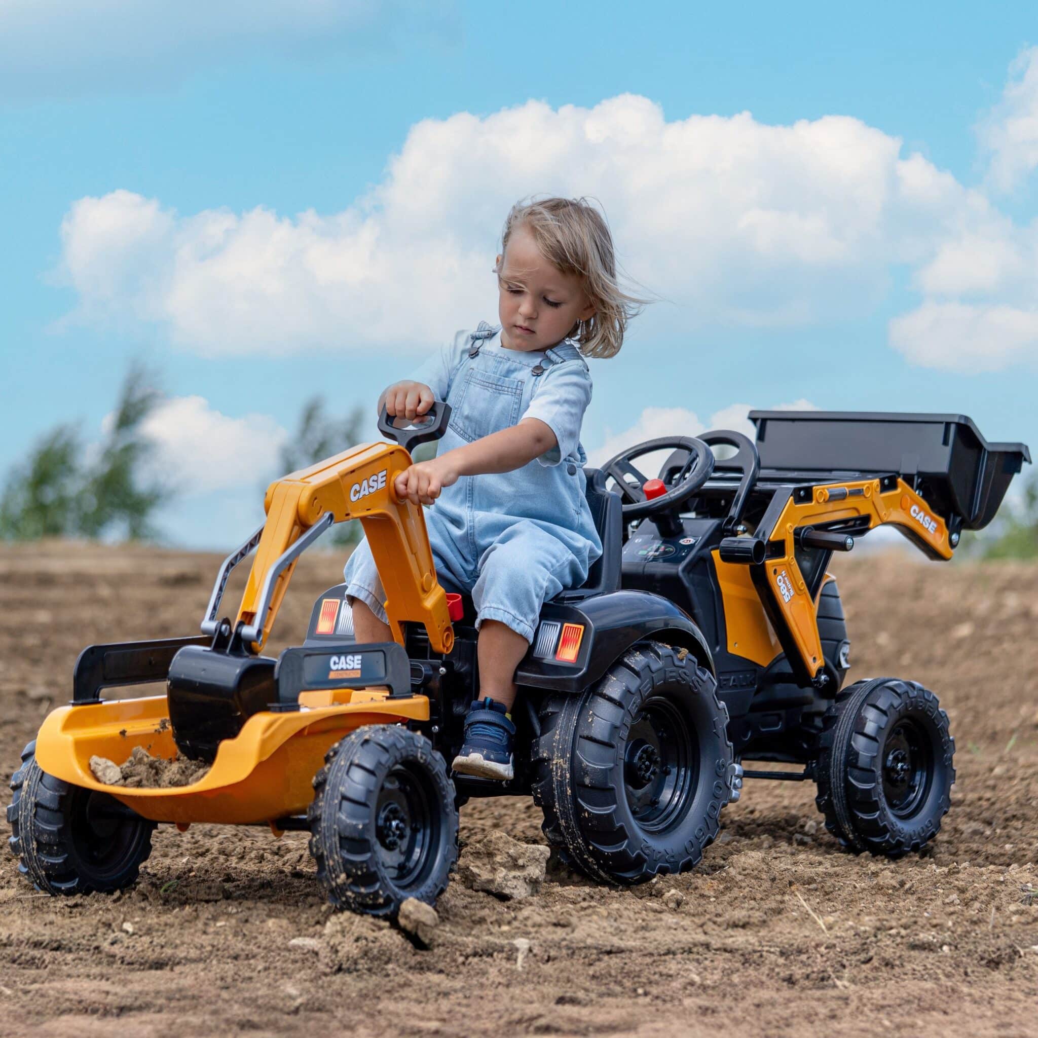 FALK Traktor na Pedały Case CE z Koparką Ładowarką i Przyczepą 3-7 lat - 007