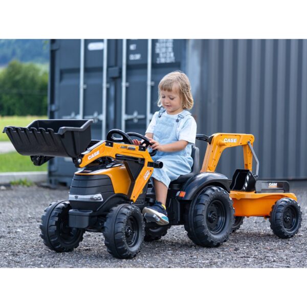 FALK Traktor na Pedały Case CE z Koparką Ładowarką i Przyczepą 3-7 lat - 008
