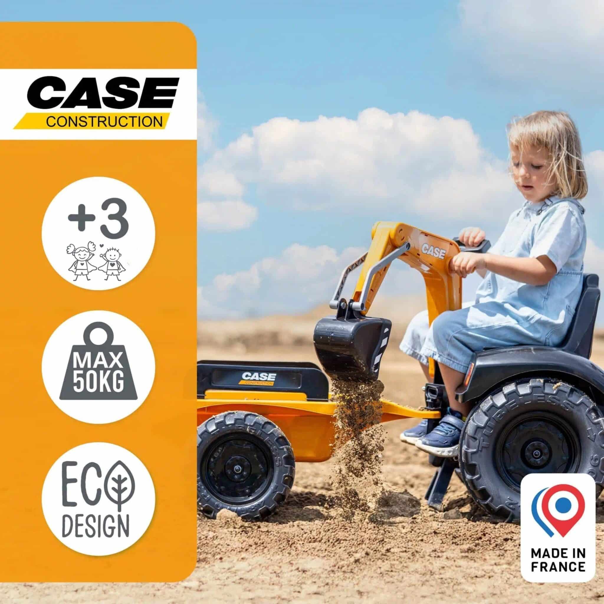 FALK Traktor na Pedały Case CE z Koparką Ładowarką i Przyczepą 3-7 lat - 011