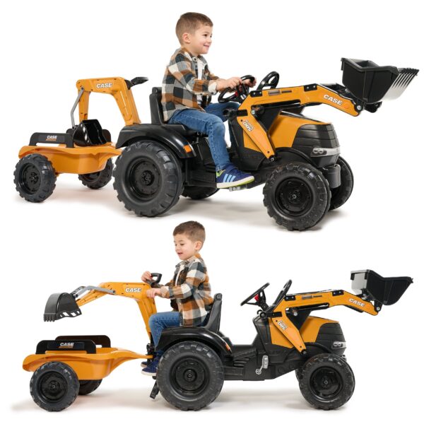FALK Traktor na Pedały Case CE z Koparką Ładowarką i Przyczepą 3-7 lat - 014