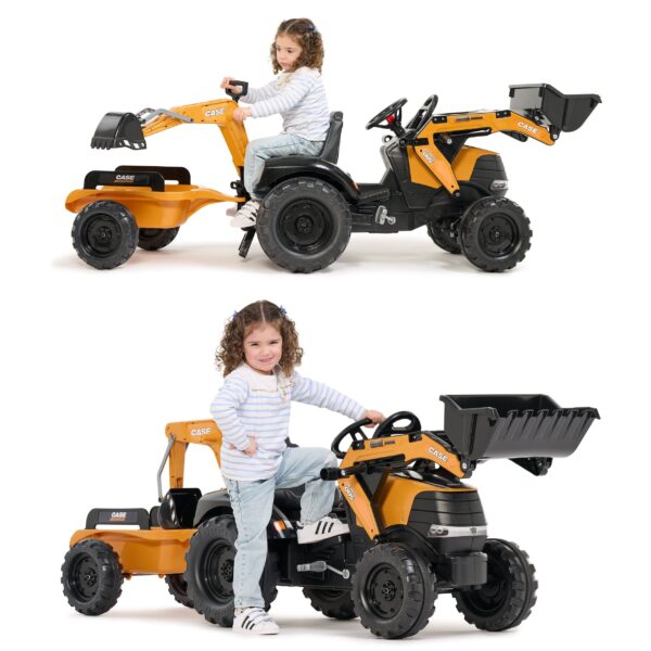 FALK Traktor na Pedały Case CE z Koparką Ładowarką i Przyczepą 3-7 lat - 015