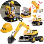 FALK Koparka JCB DIGGER Obrotowa Żółta Ruchoma Łyżka Od 3 Lat. - 001