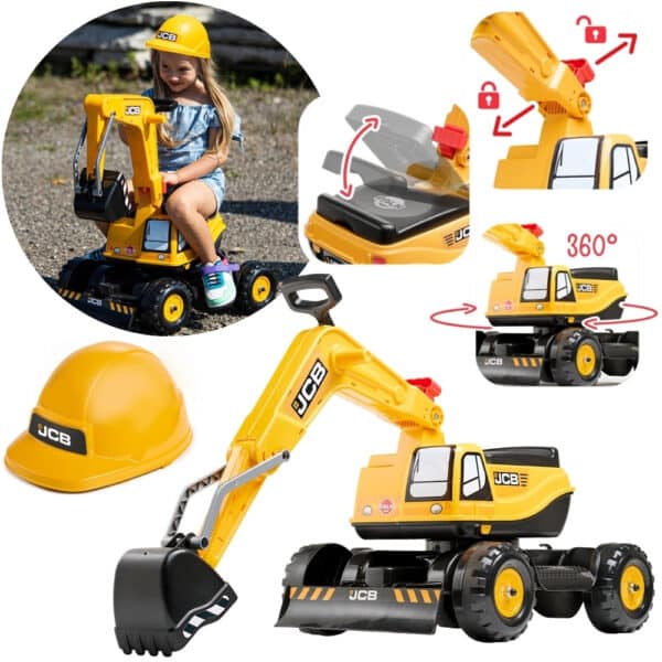 FALK Koparka JCB DIGGER Obrotowa Żółta Ruchoma Łyżka Od 3 Lat. - 001