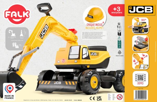 FALK Koparka JCB DIGGER Obrotowa Żółta Ruchoma Łyżka Od 3 Lat. - 010