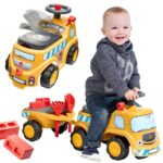 FALK Jeździk Ciężarówka Budowlana JCB z Przyczepą i Akcesoriami 1-3 Lat - 001