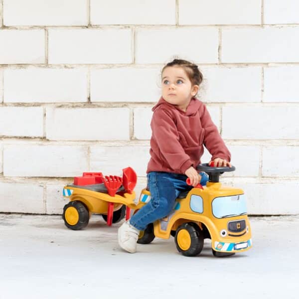 FALK Jeździk Ciężarówka Budowlana JCB z Przyczepą i Akcesoriami 1-3 Lat - 002