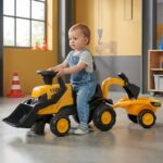 FALK Jeździk Traktor JCB z Przyczepą Grabkami i Łopatką Ciche Koła 1-3 lat - 002