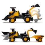 FALK Jeździk Traktor JCB z Przyczepą Grabkami i Łopatką Ciche Koła 1-3 lat - 003