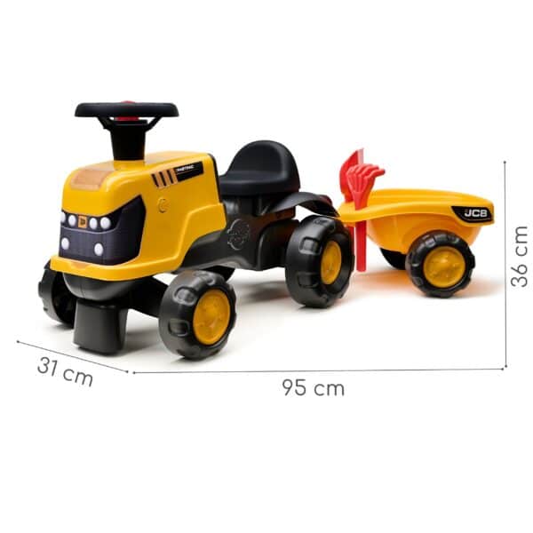 FALK Jeździk Traktor JCB Fastrac z Przyczepą Łopatką i Grabkami 1-3 lat - 002