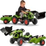 FALK Traktor Claas Zielony z Przyczepą i Łyżką na Pedały od 2-5 lat - 001