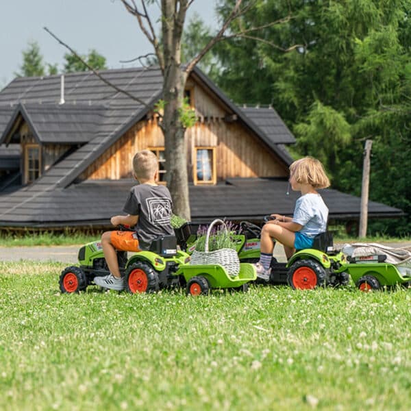 FALK Traktor Claas Zielony z Przyczepą i Łyżką na Pedały od 2-5 lat - 005