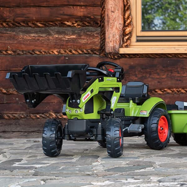 FALK Traktor Claas Zielony z Przyczepą i Łyżką na Pedały od 2-5 lat - 007