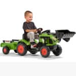 FALK Traktor Claas Zielony z Przyczepą i Łyżką na Pedały od 2-5 lat - 009