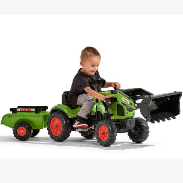 FALK Traktor Claas Zielony z Przyczepą i Łyżką na Pedały od 2-5 lat - 010
