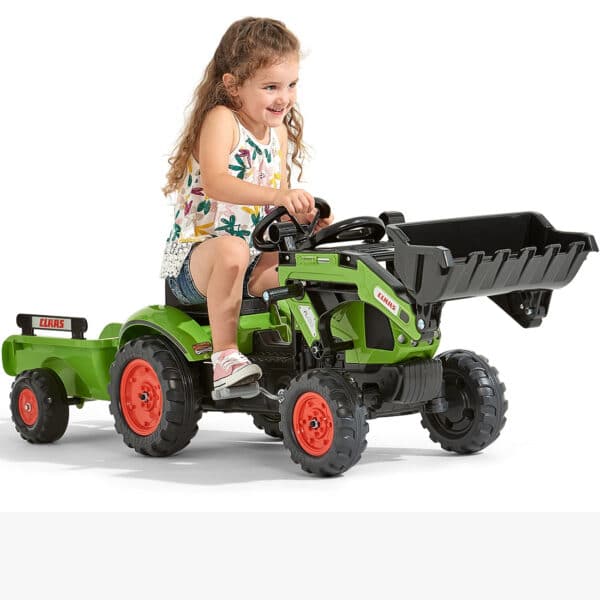 FALK Traktor Claas Zielony z Przyczepą i Łyżką na Pedały od 2-5 lat - 011
