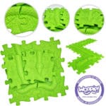 WOOPIE Mata Sensoryczna Ortopedyczna Puzzle Wąż Zielony 6 el. - 001