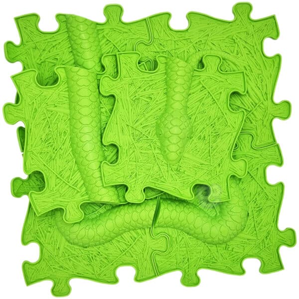 WOOPIE Mata Sensoryczna Ortopedyczna Puzzle Wąż Zielony 6 el. - 003