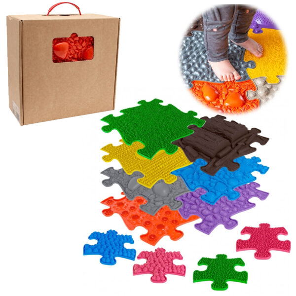 export WOOPIE Mata Sensoryczna Ortopedyczna Puzzle 7 el. + 4 małe