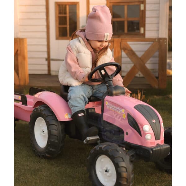 FALK Traktor Country Star Różowy na Pedały + Przyczepka i Klakson 2-5Lat. - 004