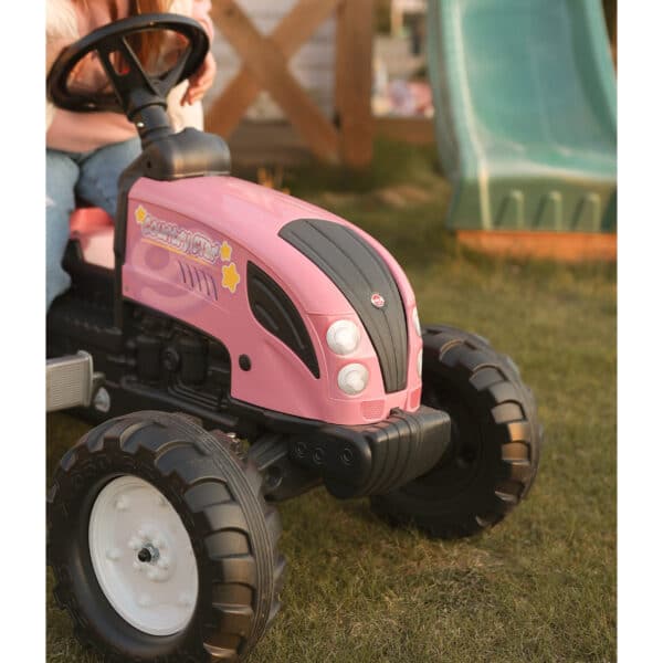 FALK Traktor Country Star Różowy na Pedały + Przyczepka i Klakson 2-5Lat. - 008
