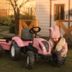 FALK Traktor Country Star Różowy na Pedały + Przyczepka i Klakson 2-5Lat. - 010