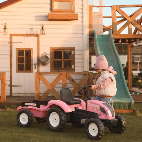 FALK Traktor Country Star Różowy na Pedały + Przyczepka i Klakson 2-5Lat. - 013