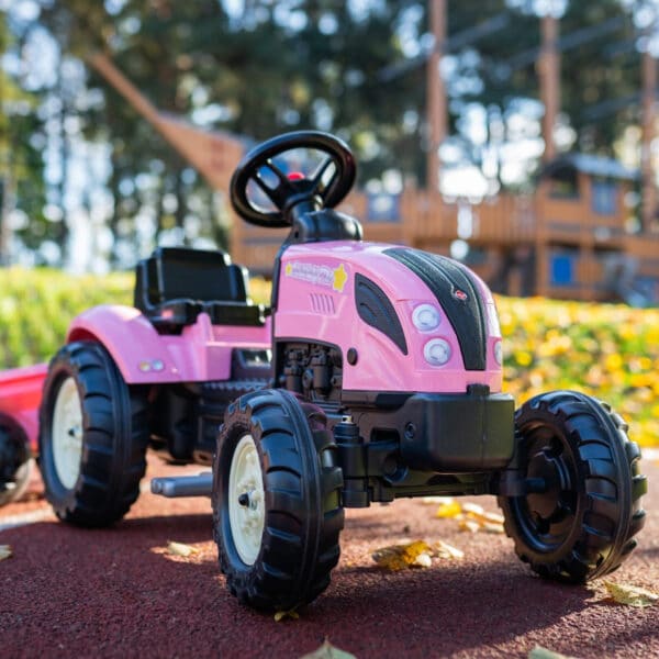 FALK Traktor Country Star Różowy na Pedały + Przyczepka i Klakson 2-5Lat. - 016