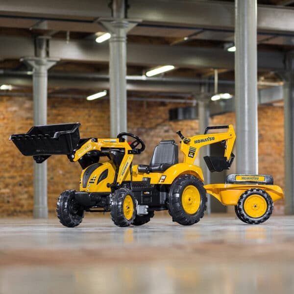 FALK Traktor na Pedały Komatsu Koparko-Ładowarka z Przyczepą 3-7 lat - 003