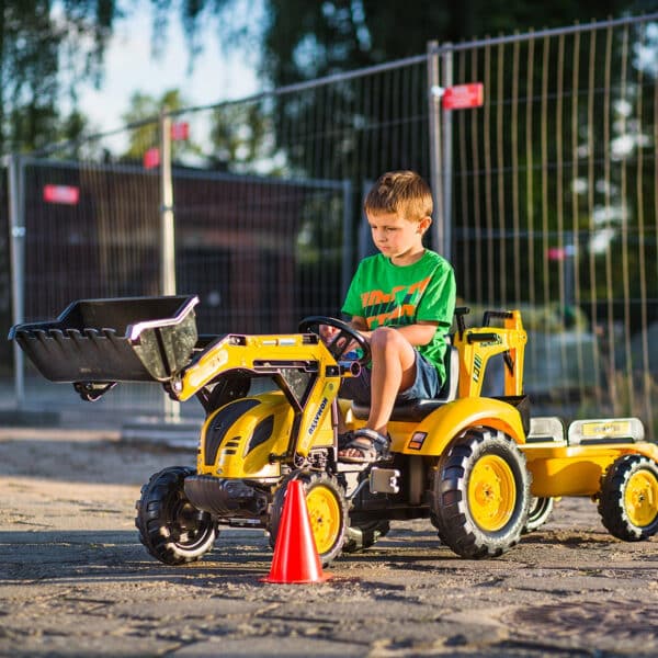 FALK Traktor na Pedały Komatsu Koparko-Ładowarka z Przyczepą 3-7 lat - 004